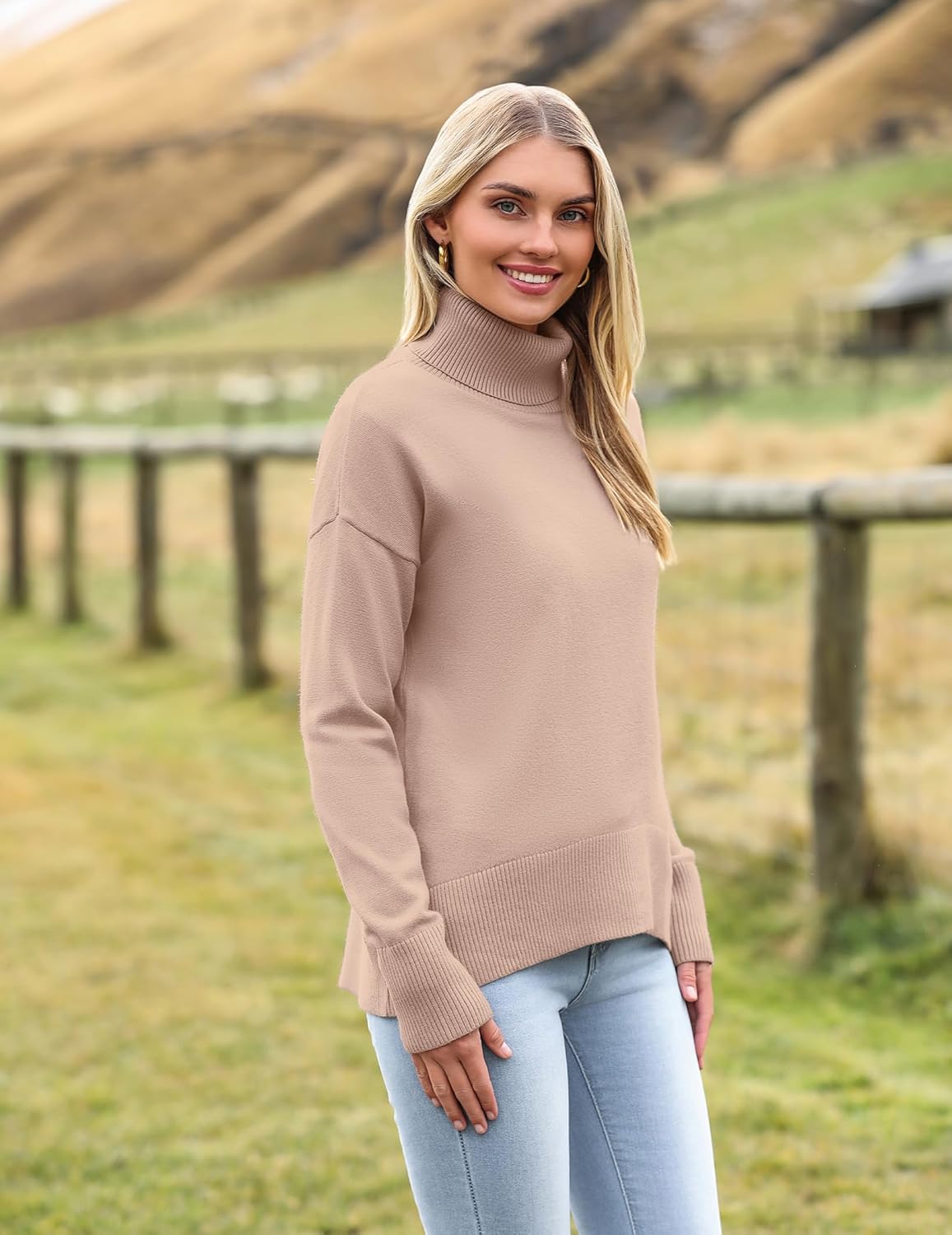 Dokotoo Women’s Open Front Long Sleeve Chunky Knit Cardigan Sweater – Beige